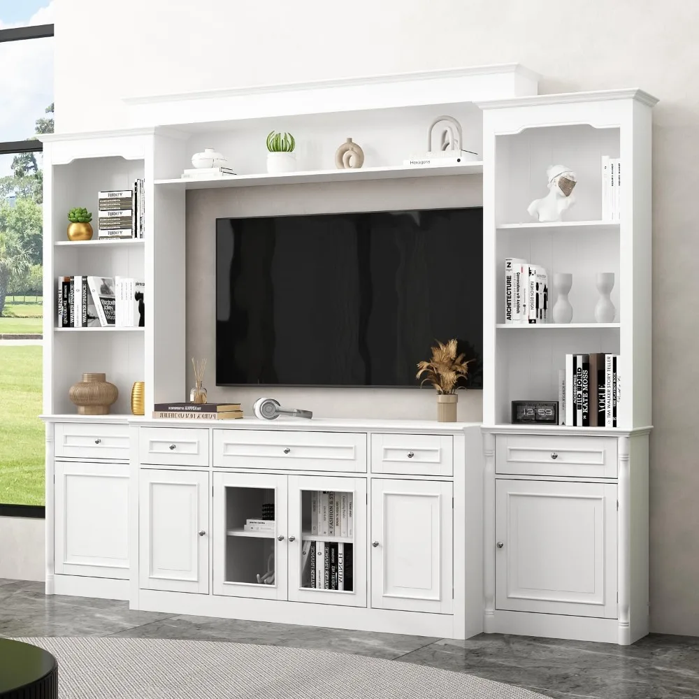 4-Piece Entertainment Center Wall Unit with Bookshelves for TVs Up To 60", Multifunctional TV Stand Media Console Table
4-Piece Entertainment Center Wall Unit with Bookshelves for TVs Up To 60", Multifunctional TV Stand Media Console Table