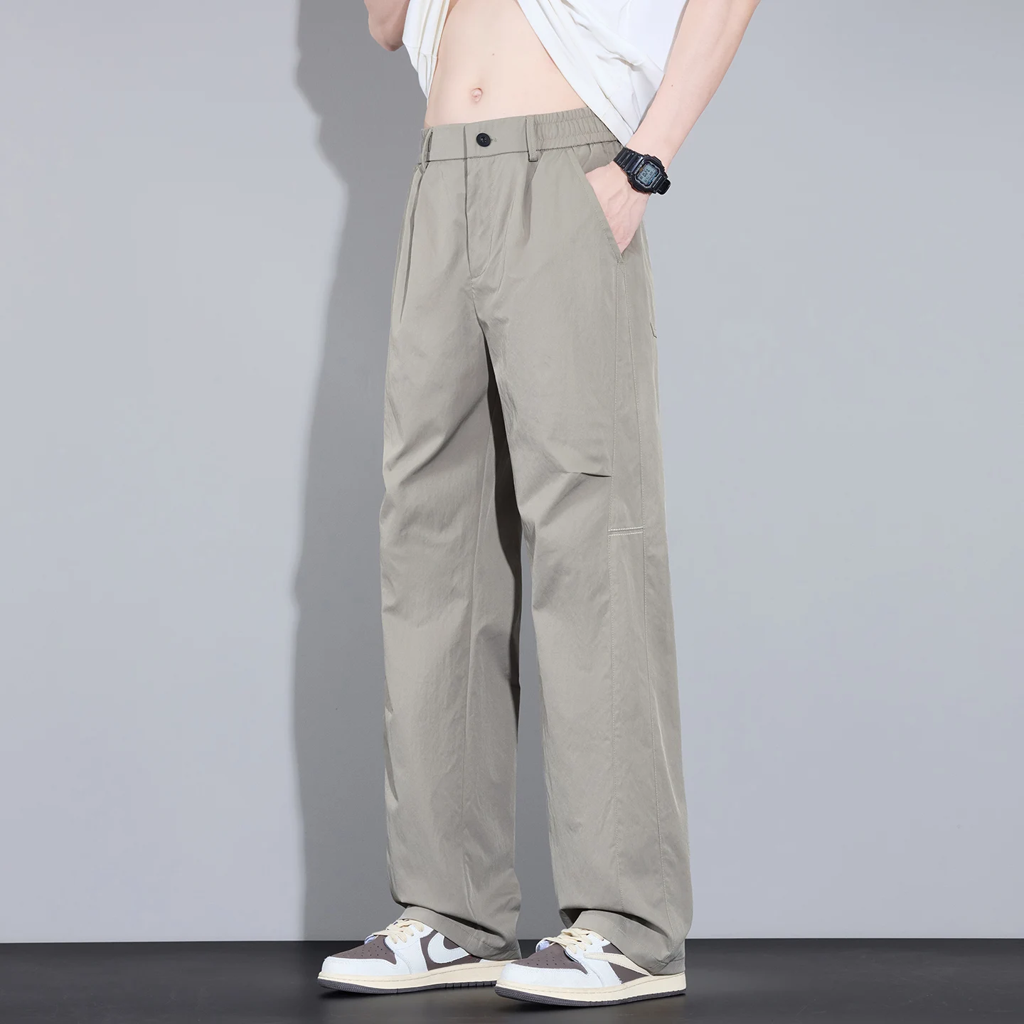 2026 New High Quality Summer Casual Pants Men Solid Color Straight Work Light Gray Outdoor Style Youth Khaki Thin Trousers Male
2026 New High Quality Summer Casual Pants Men Solid Color Straight Work Light Gray Outdoor Style Youth Khaki Thin Trousers Male