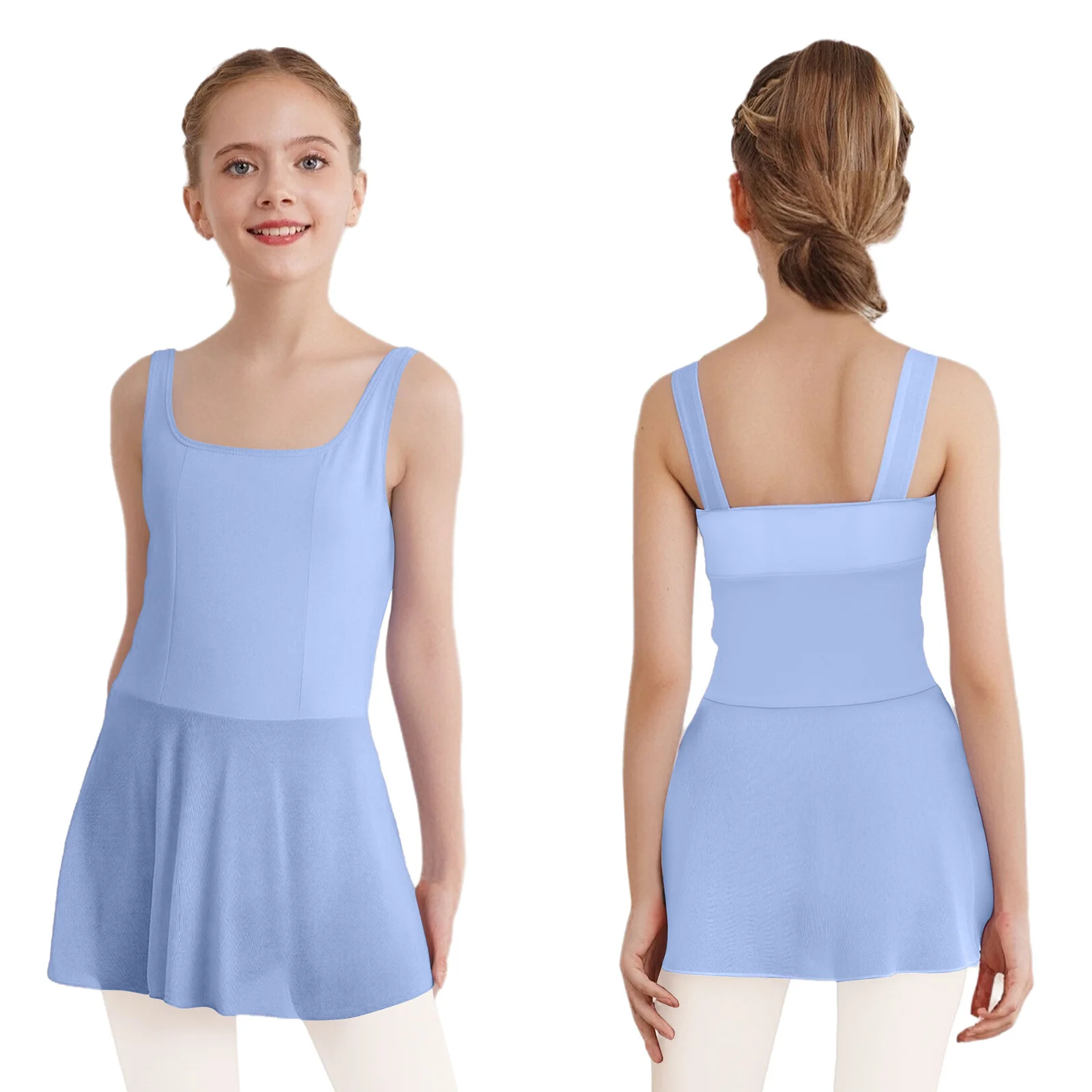 Kids Girls Ballet Dress Sleeveless Wide Shoulder Straps Sides Slit Sheer Mesh Hem Dress with Built-in Briefs Ballerina Dancewear
Kids Girls Ballet Dress Sleeveless Wide Shoulder Straps Sides Slit Sheer Mesh Hem Dress with Built-in Briefs Ballerina Dancewear