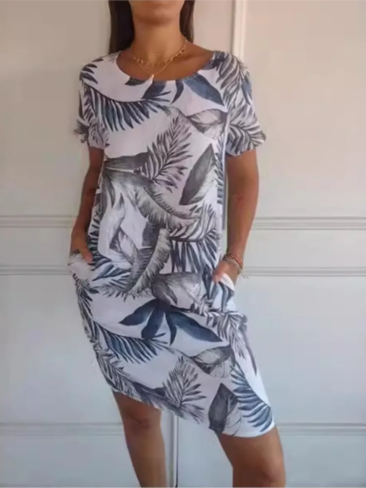 Summer Print Women Shirt Dress Fashion O Neck Short Sleeve New Office Casual Dresses Elegnat Holiday Party Dress Robe Femme
Summer Print Women Shirt Dress Fashion O Neck Short Sleeve New Office Casual Dresses Elegnat Holiday Party Dress Robe Femme