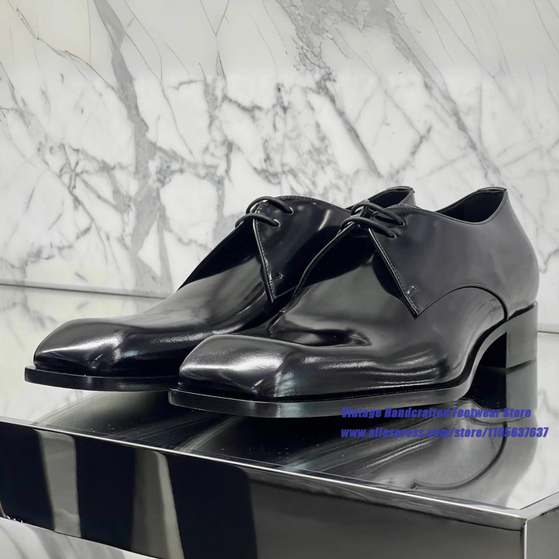 Men's Black Patent Leather Lace-Up Derby Shoes Square Toe Casual Shoes Party Dress Shoes Vintage Handcrafted Men's Shoes
Men's Black Patent Leather Lace-Up Derby Shoes Square Toe Casual Shoes Party Dress Shoes Vintage Handcrafted Men's Shoes