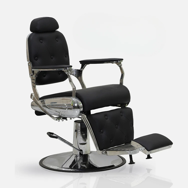 Hot Sale Gold Shelf Brown Leather Retro Inverted Back Barber Chair Made Custom Color Salon Chairs For Barber Shop
Hot Sale Gold Shelf Brown Leather Retro Inverted Back Barber Chair Made Custom Color Salon Chairs For Barber Shop