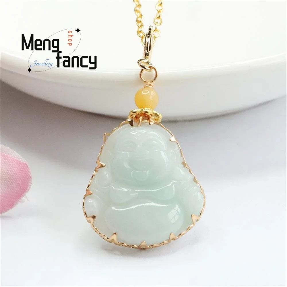 Natural Myanmar A-goods Jadeite Maitreya Buddha Jade Stone Pendant Exquisite Elegant Simple High-grade Luxury Quality Jewelry
Natural Myanmar A-goods Jadeite Maitreya Buddha Jade Stone Pendant Exquisite Elegant Simple High-grade Luxury Quality Jewelry