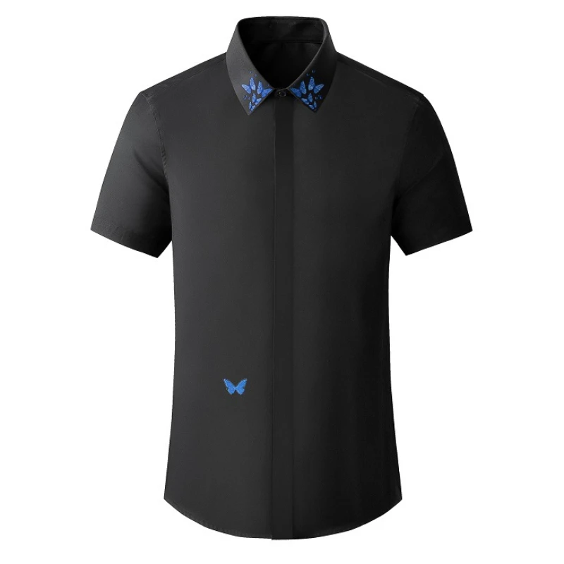 2022 Cotton Short Sleeve Mens Dress Shirts Luxury Solid Color Butterfly Collar Embroidery Male Shirts Slim Fit Man Shirts 4XL
2022 Cotton Short Sleeve Mens Dress Shirts Luxury Solid Color Butterfly Collar Embroidery Male Shirts Slim Fit Man Shirts 4XL