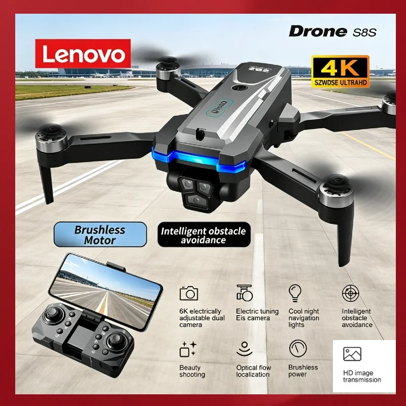 Lenovo S8S RC Drone with Triple Cameras, Brushless Motor, Obstacle Avoidance & Electric Adjustable Lens
Lenovo S8S RC Drone with Triple Cameras, Brushless Motor, Obstacle Avoidance & Electric Adjustable Lens