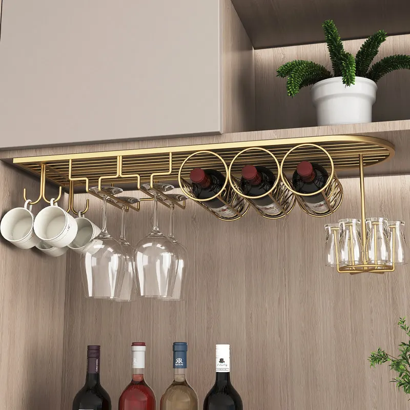 European Style Iron Wine Rack Cup Holder for Home Bar Counter Multifunctional Stemware Storage Rack for Kitchen Cabinet
European Style Iron Wine Rack Cup Holder for Home Bar Counter Multifunctional Stemware Storage Rack for Kitchen Cabinet
