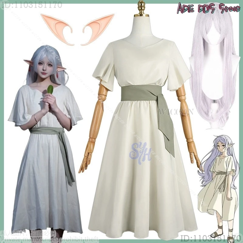 Anime Frieren: Beyond Journey's End Cosplay Frieren Costume Long Dress Pure Color Loose Fit Elegant One-Piece Gown Halloween Cos
Anime Frieren: Beyond Journey's End Cosplay Frieren Costume Long Dress Pure Color Loose Fit Elegant One-Piece Gown Halloween Cos