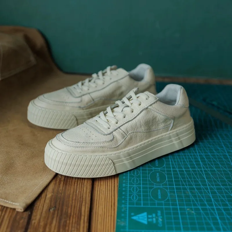 Designer Fashion Cow Leather Handmade Men's Shoes Luxury Sneakers Thick Sole Genuine Leather Outdoor Casual Sport Shoes Male
Designer Fashion Cow Leather Handmade Men's Shoes Luxury Sneakers Thick Sole Genuine Leather Outdoor Casual Sport Shoes Male