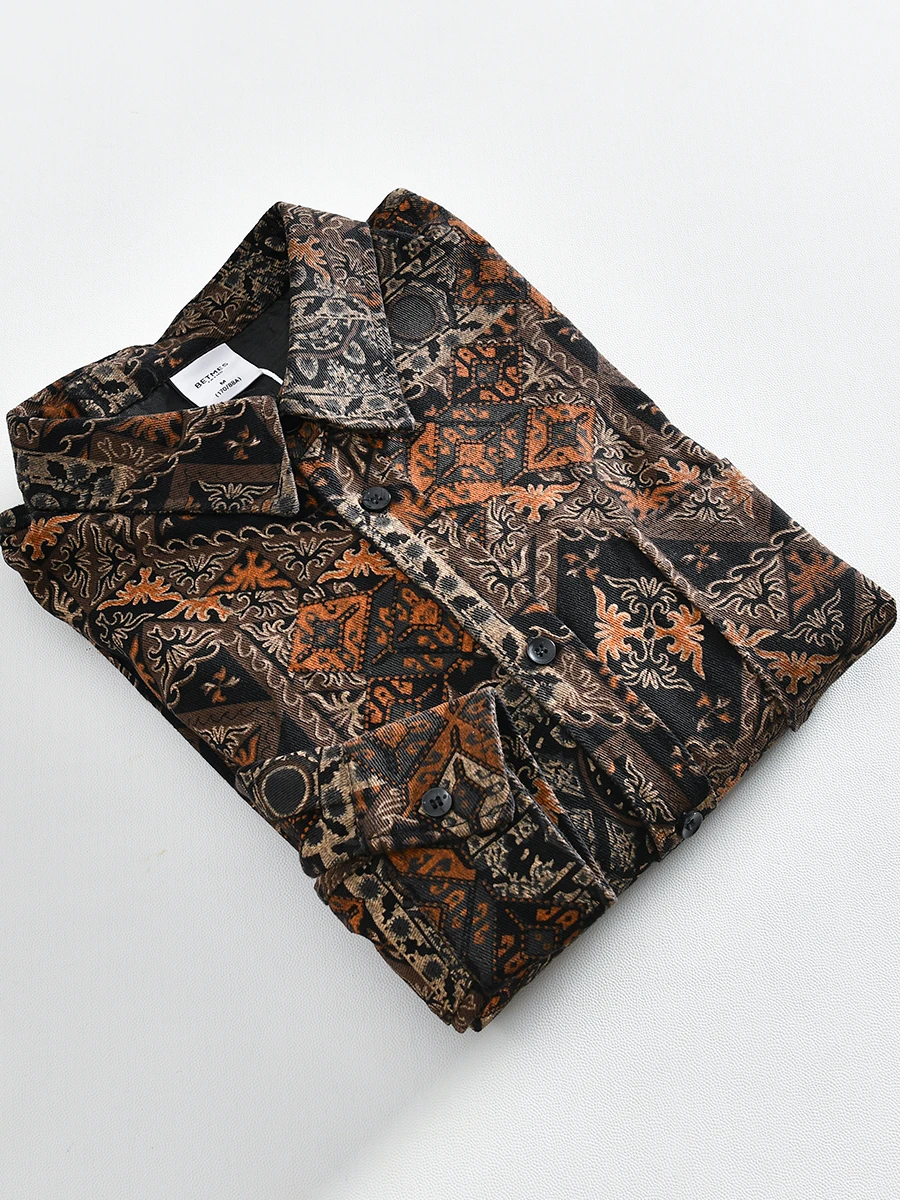 Retro Ethnic Style Long Sleeve Loose Casual Men's Shirt Fashionable Autumn Cotton Blend Fabric Standard Fit Youth Trend
Retro Ethnic Style Long Sleeve Loose Casual Men's Shirt Fashionable Autumn Cotton Blend Fabric Standard Fit Youth Trend