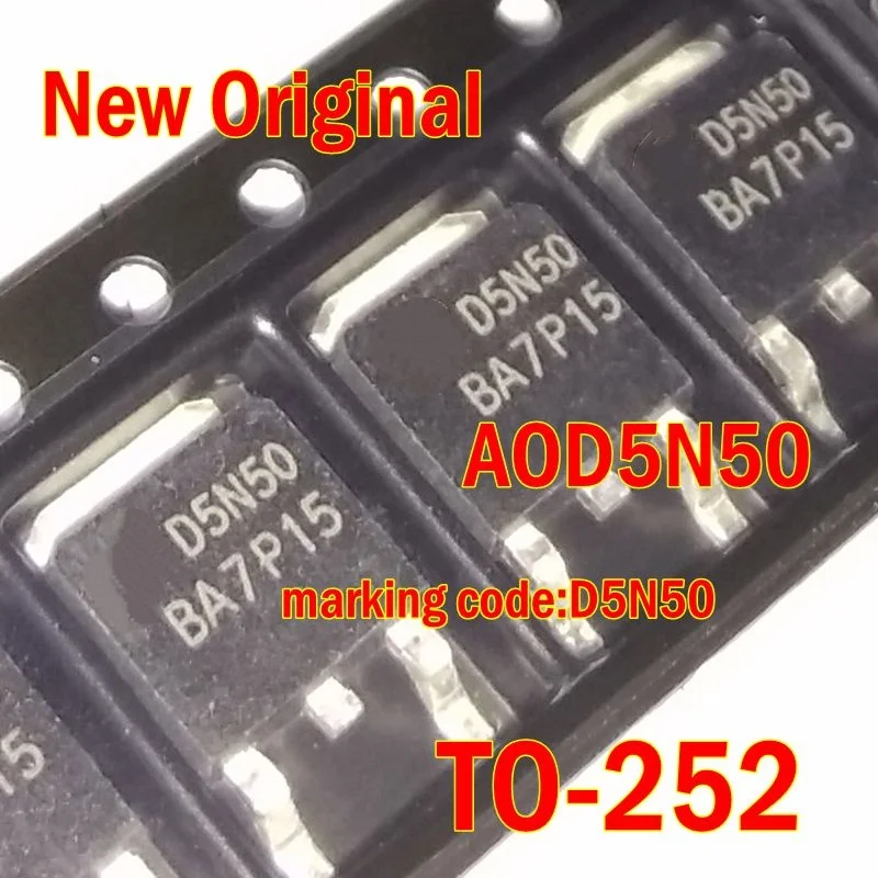 5Pcs to 100Pcs New Original Aod5N50 To-252 Marking Code:D5N50 500V,5A N-Channel Mosfet
5Pcs to 100Pcs New Original Aod5N50 To-252 Marking Code:D5N50 500V,5A N-Channel Mosfet