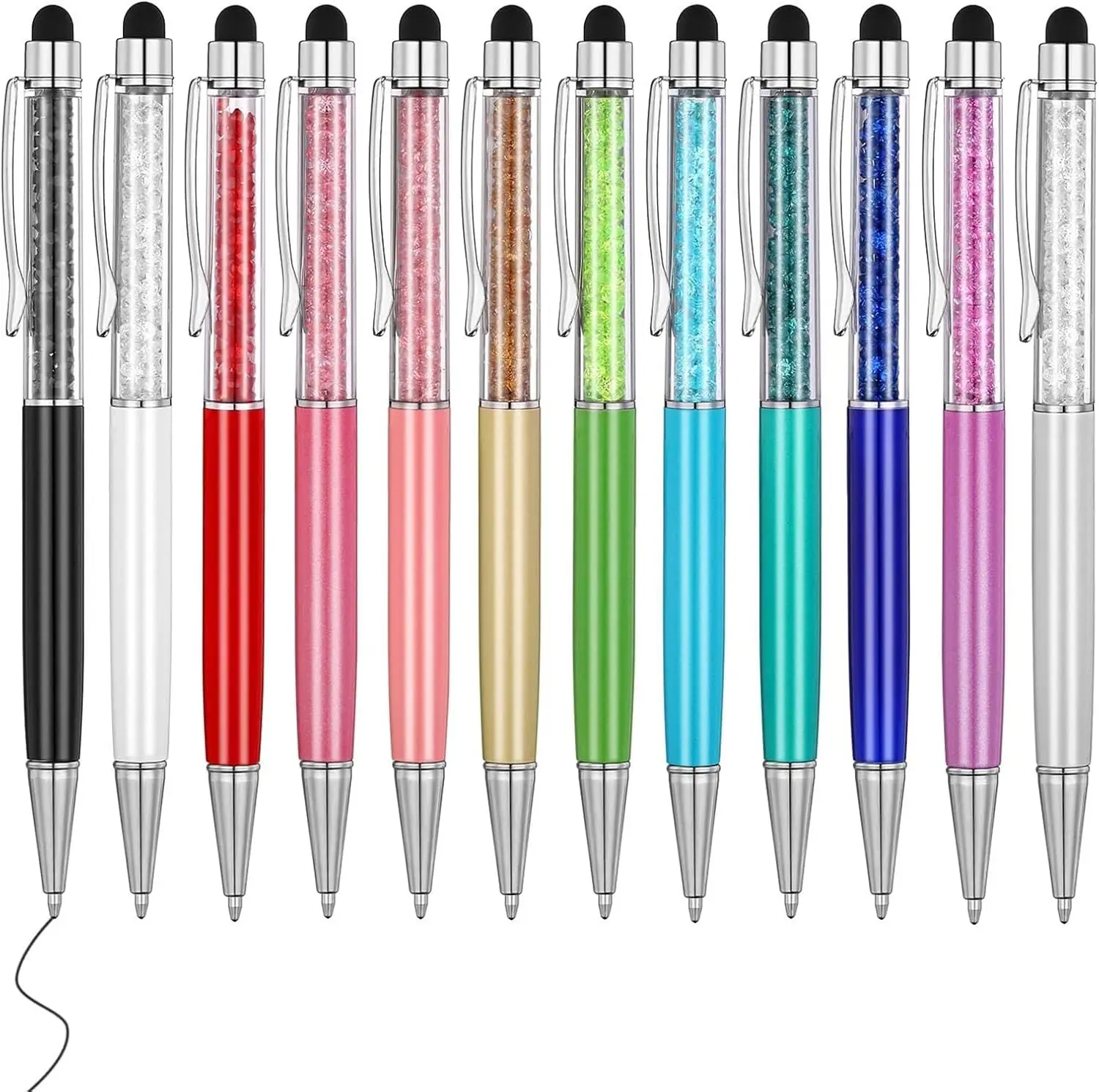 2-in-1 Ballpoint Pens with Stylus Tip, 12 Colors, Medium Point, Twist Action, for Touch Screens
2-in-1 Ballpoint Pens with Stylus Tip, 12 Colors, Medium Point, Twist Action, for Touch Screens