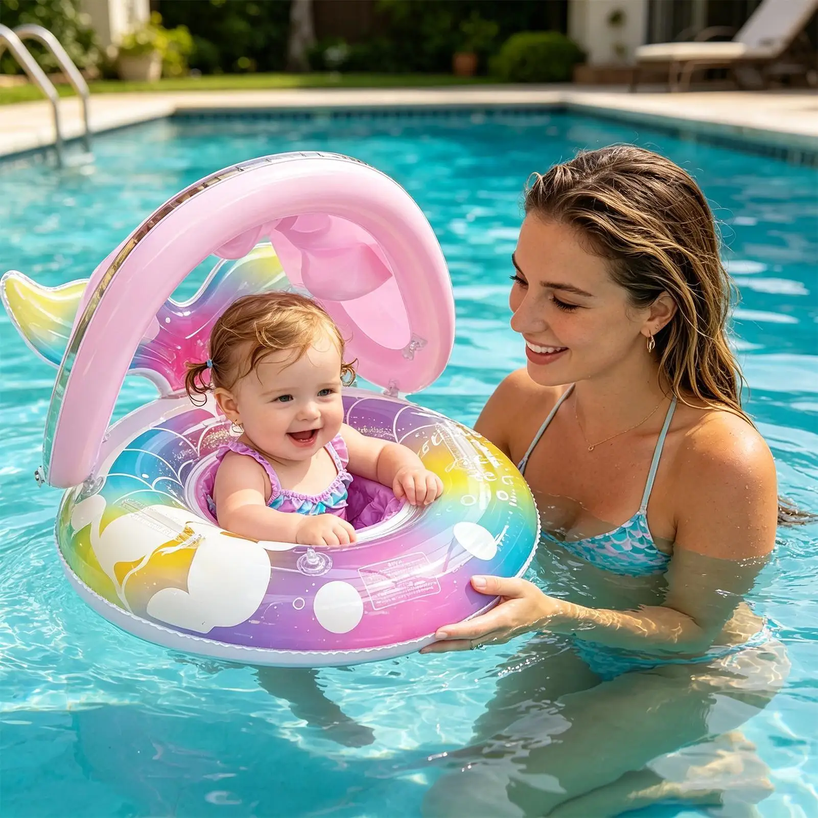 Swimming Tube Kids Inflatable Floating Ring With Canopy Pool Float Tube Toy For Kids Boys Girls Garden Backyard Courtyard Patio
Swimming Tube Kids Inflatable Floating Ring With Canopy Pool Float Tube Toy For Kids Boys Girls Garden Backyard Courtyard Patio