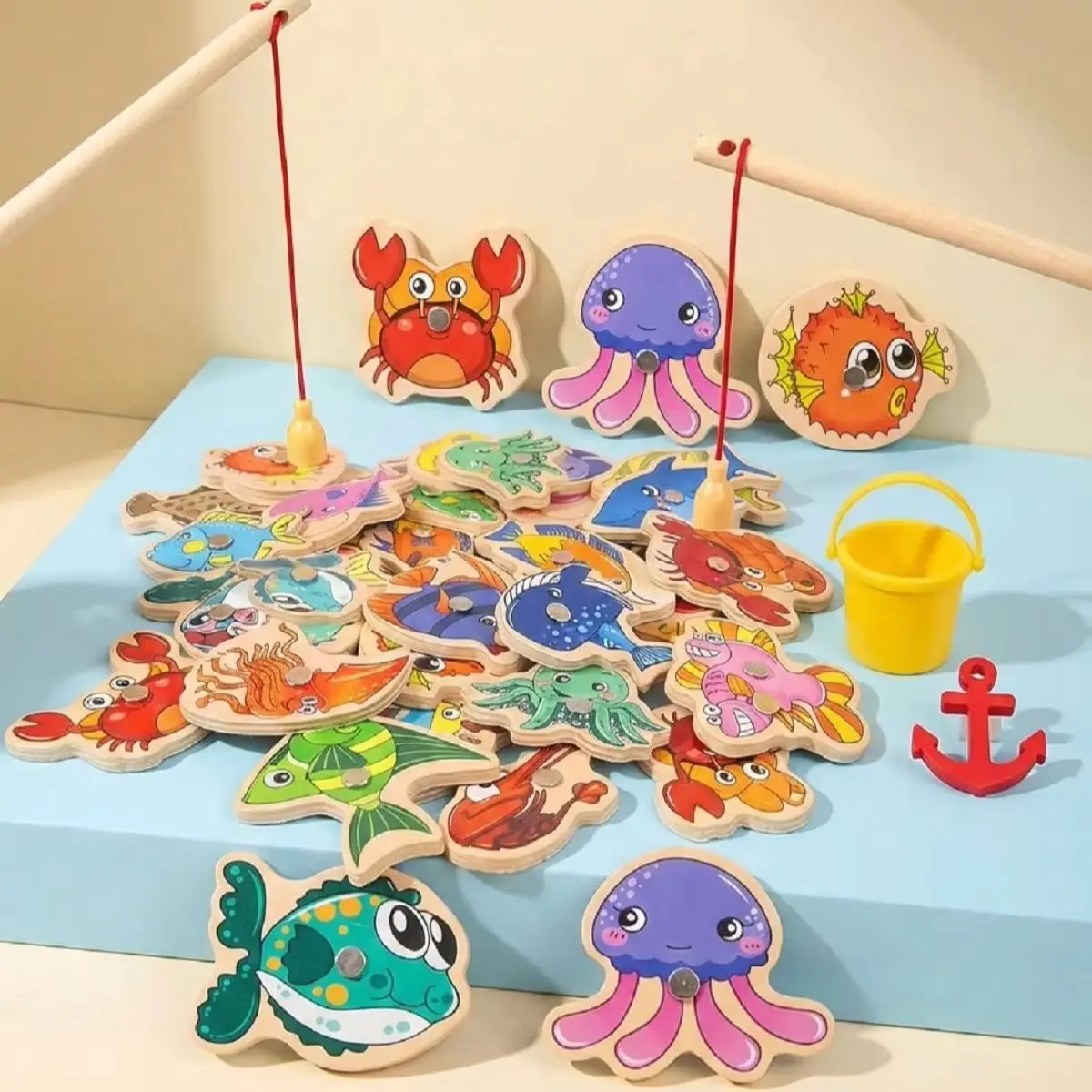 Montessori Wooden Magnetic Fishing Toys Marine Life Cognition Fish Games Early Educational Toy for Kids Parent-child Interactiv
Montessori Wooden Magnetic Fishing Toys Marine Life Cognition Fish Games Early Educational Toy for Kids Parent-child Interactiv