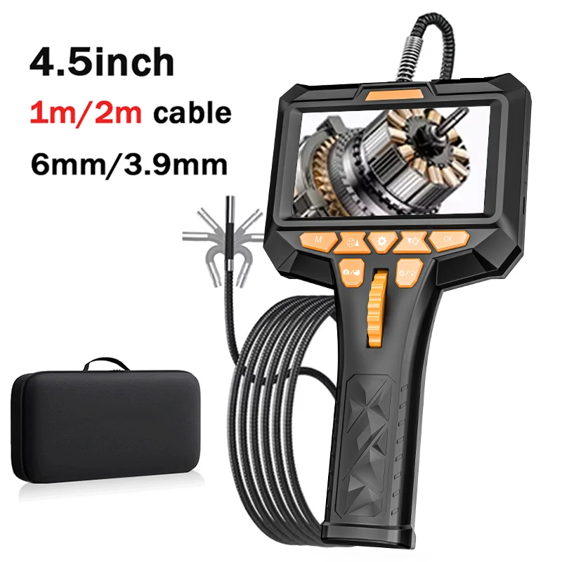 4.5-inch screen 360°rotating industrial endoscope 6/3.9mm single and Dual HD lens car repair carbon deposit sewer waterproof
4.5-inch screen 360°rotating industrial endoscope 6/3.9mm single and Dual HD lens car repair carbon deposit sewer waterproof