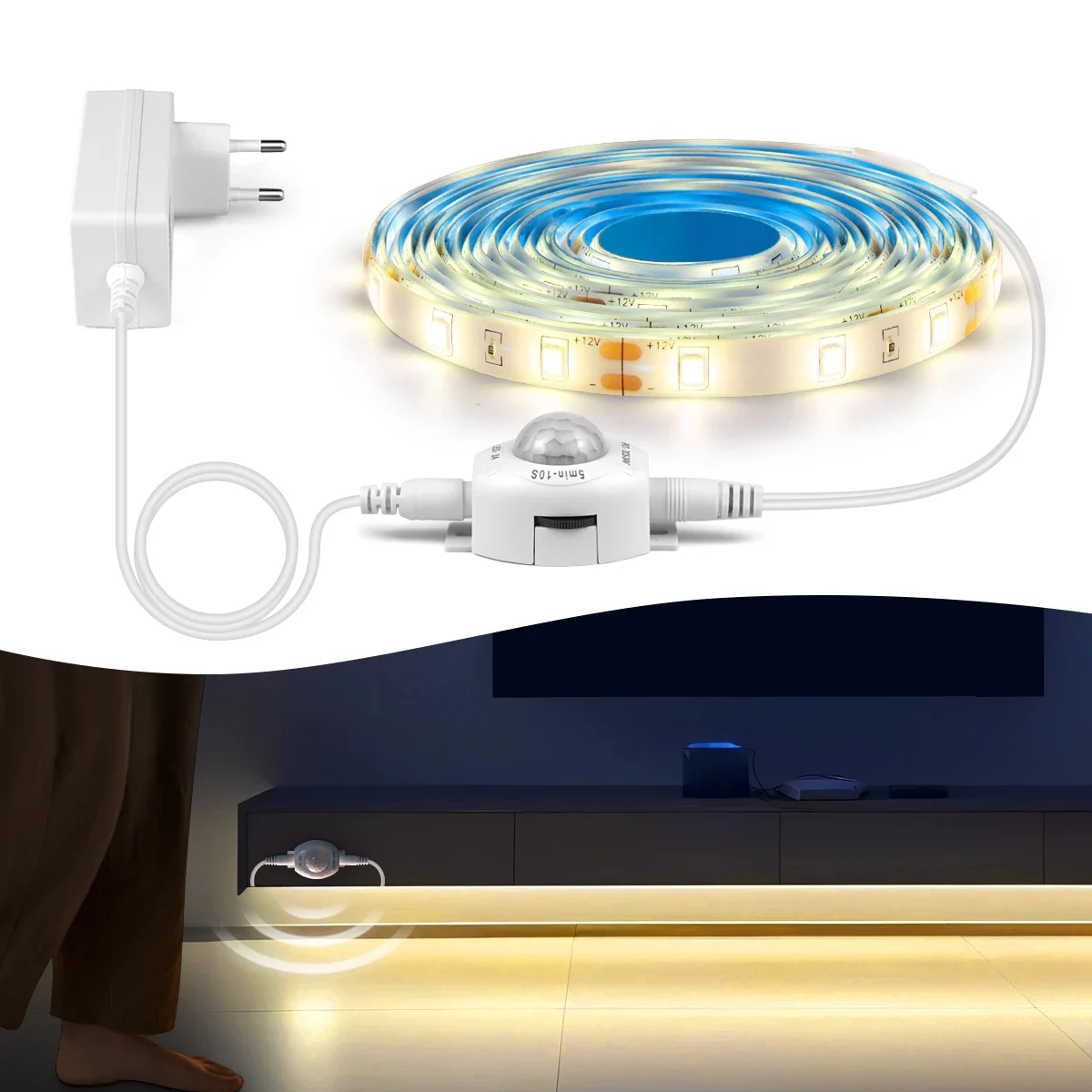 12V Flexible PIR Motion Sensor LED Under Cabinet Light Waterproof LED Strip Kitchen Wardrobe Bed Lighting Emergency Night Light
12V Flexible PIR Motion Sensor LED Under Cabinet Light Waterproof LED Strip Kitchen Wardrobe Bed Lighting Emergency Night Light