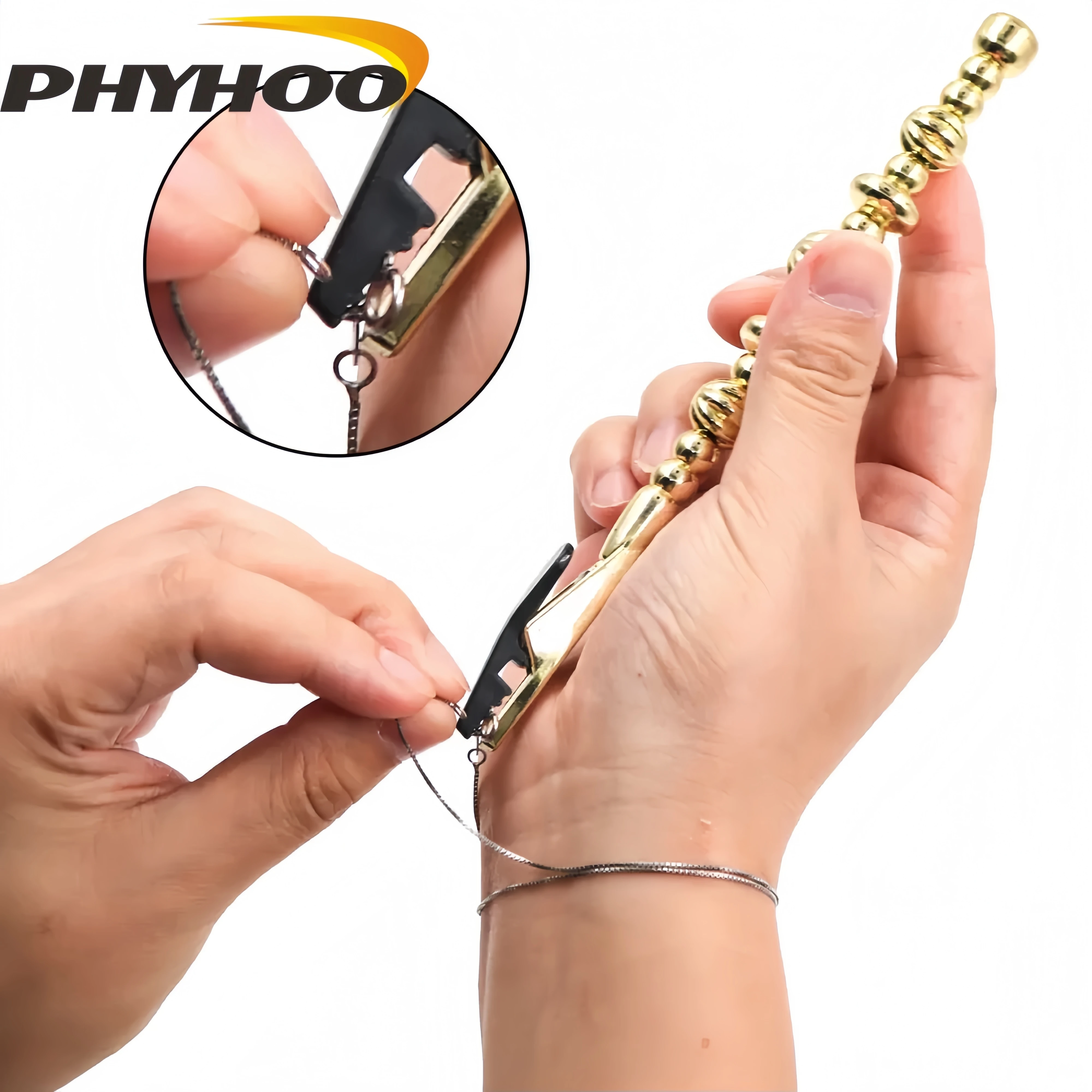 PHYHOO Bracelet Clasp Helper Jewelry Chain Helper Bracelet Wearing Assistant Tool One Handed Wearing Silver Fine Chain Bracelet
PHYHOO Bracelet Clasp Helper Jewelry Chain Helper Bracelet Wearing Assistant Tool One Handed Wearing Silver Fine Chain Bracelet
