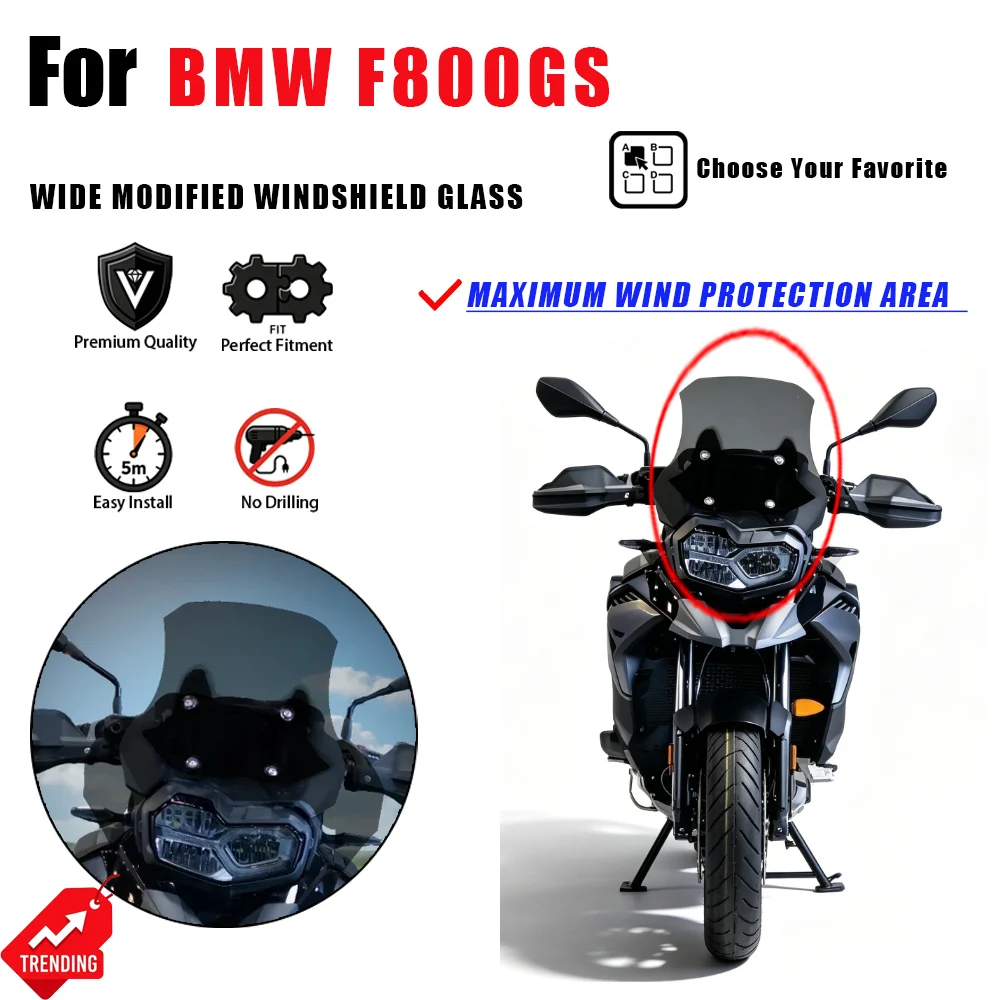 For BMW F800GS Motorcycle Windshield Wide Modified Front Windscreen Deflector Accesorios Moto Parabrisas Cupula F 800 GS
For BMW F800GS Motorcycle Windshield Wide Modified Front Windscreen Deflector Accesorios Moto Parabrisas Cupula F 800 GS