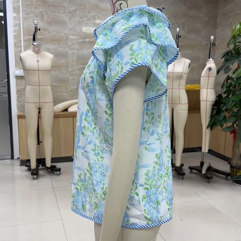 Elegant Women Floral V Neck Tops Loose Frill Trim Tie-up Layered Short Sleeve Tshirts Casual Summer Streetwear
Elegant Women Floral V Neck Tops Loose Frill Trim Tie-up Layered Short Sleeve Tshirts Casual Summer Streetwear