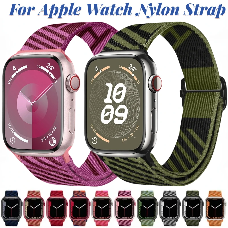 Nylon Loop Strap For Apple Watch Band Ultra/2 10 42mm 46mm 9 8 7 6 5 4 SE Bracelet For iWatch 49mm 45mm 44mm 42mm 41mm 40mm 38mm
Nylon Loop Strap For Apple Watch Band Ultra/2 10 42mm 46mm 9 8 7 6 5 4 SE Bracelet For iWatch 49mm 45mm 44mm 42mm 41mm 40mm 38mm
