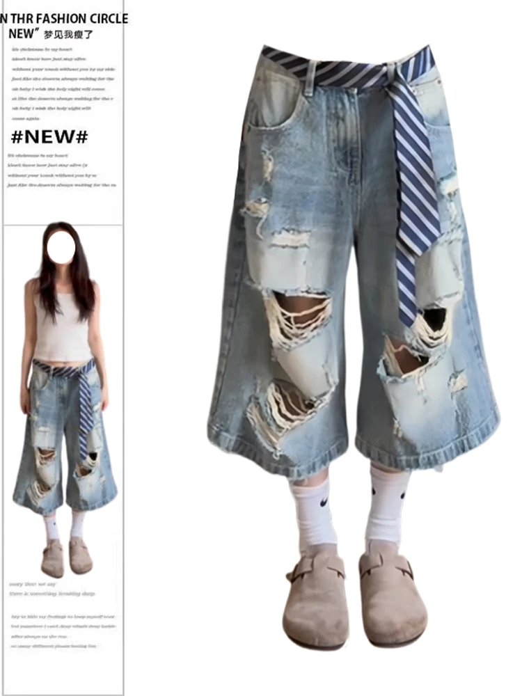 Summer Women American Vintage Abi Y2k Streetwear Hole Jorts Gyaru Denim Shorts Japanese Harajuku Ripped Jean Pants Grunge Tide
Summer Women American Vintage Abi Y2k Streetwear Hole Jorts Gyaru Denim Shorts Japanese Harajuku Ripped Jean Pants Grunge Tide
