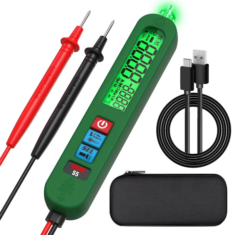 BSIDE S5 Smart Digital Multimeter Rechargeable USB Tester Display 9999 AC DC Voltage Automatic Capacitor Ohm Diode Non Contact
BSIDE S5 Smart Digital Multimeter Rechargeable USB Tester Display 9999 AC DC Voltage Automatic Capacitor Ohm Diode Non Contact