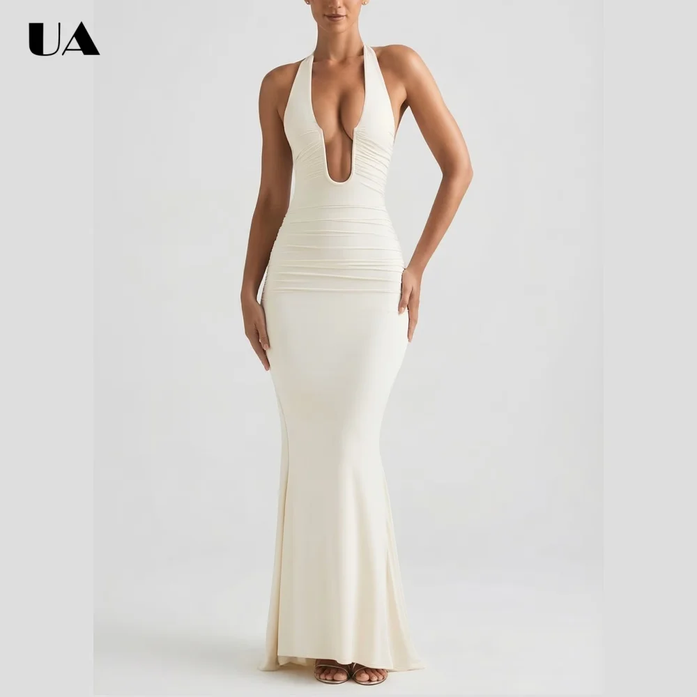 ULBYANRY Elegant Halter Mermaid Evening Dress Sexy Backless Slim Fit Maxi Prom Dress Customized Solid Sleeveless Wedding Dress
ULBYANRY Elegant Halter Mermaid Evening Dress Sexy Backless Slim Fit Maxi Prom Dress Customized Solid Sleeveless Wedding Dress