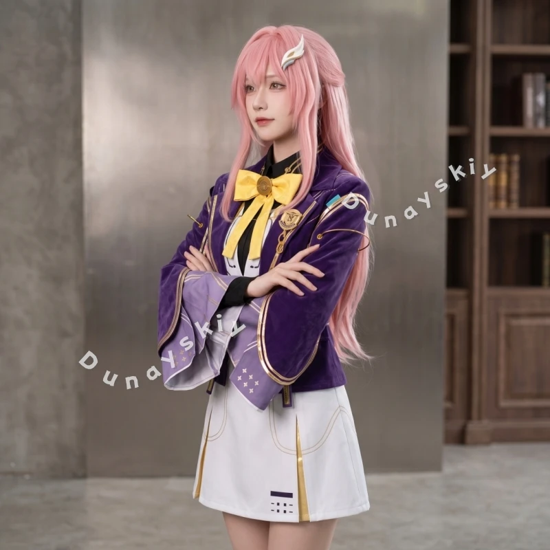 Wuthering Waves Star Torch Aemeath School Uniform Purple White Blazer Skirt Set Cosplay Costume & Wig Yellow Bow Tie Daily Wear
Wuthering Waves Star Torch Aemeath School Uniform Purple White Blazer Skirt Set Cosplay Costume & Wig Yellow Bow Tie Daily Wear