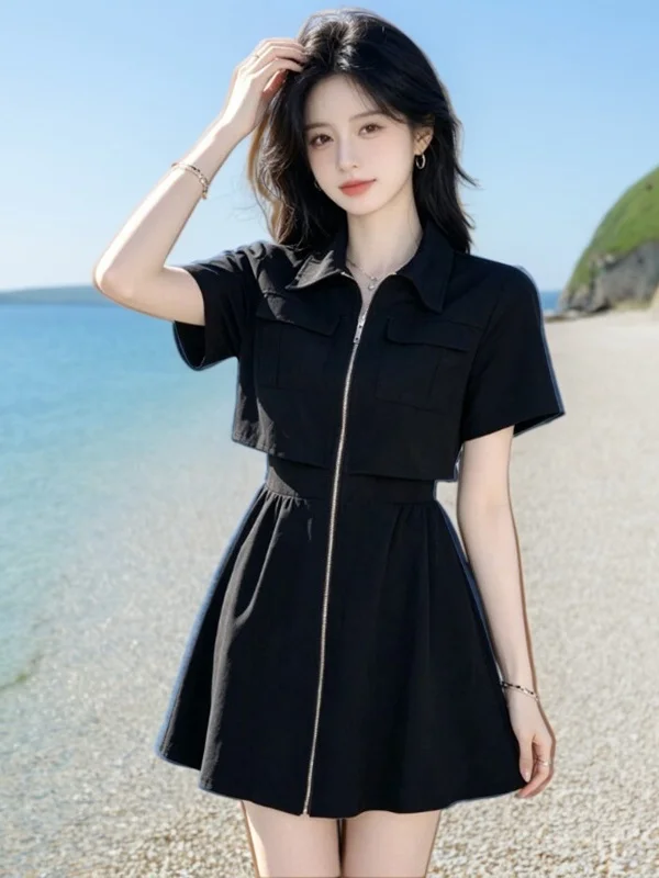 Retro Fashion Slimming Waist Dress Korean Style Short Sleeve Midi Dress Breathable Cotton Summer Dress for Young Women
Retro Fashion Slimming Waist Dress Korean Style Short Sleeve Midi Dress Breathable Cotton Summer Dress for Young Women