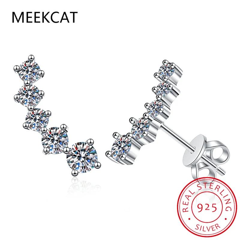 Real D Color Moissanite Diamond Earrings 925 Sterling Silver Sparkling Smile Stud Earrings for Women Fine Jewelry Party Gift
Real D Color Moissanite Diamond Earrings 925 Sterling Silver Sparkling Smile Stud Earrings for Women Fine Jewelry Party Gift