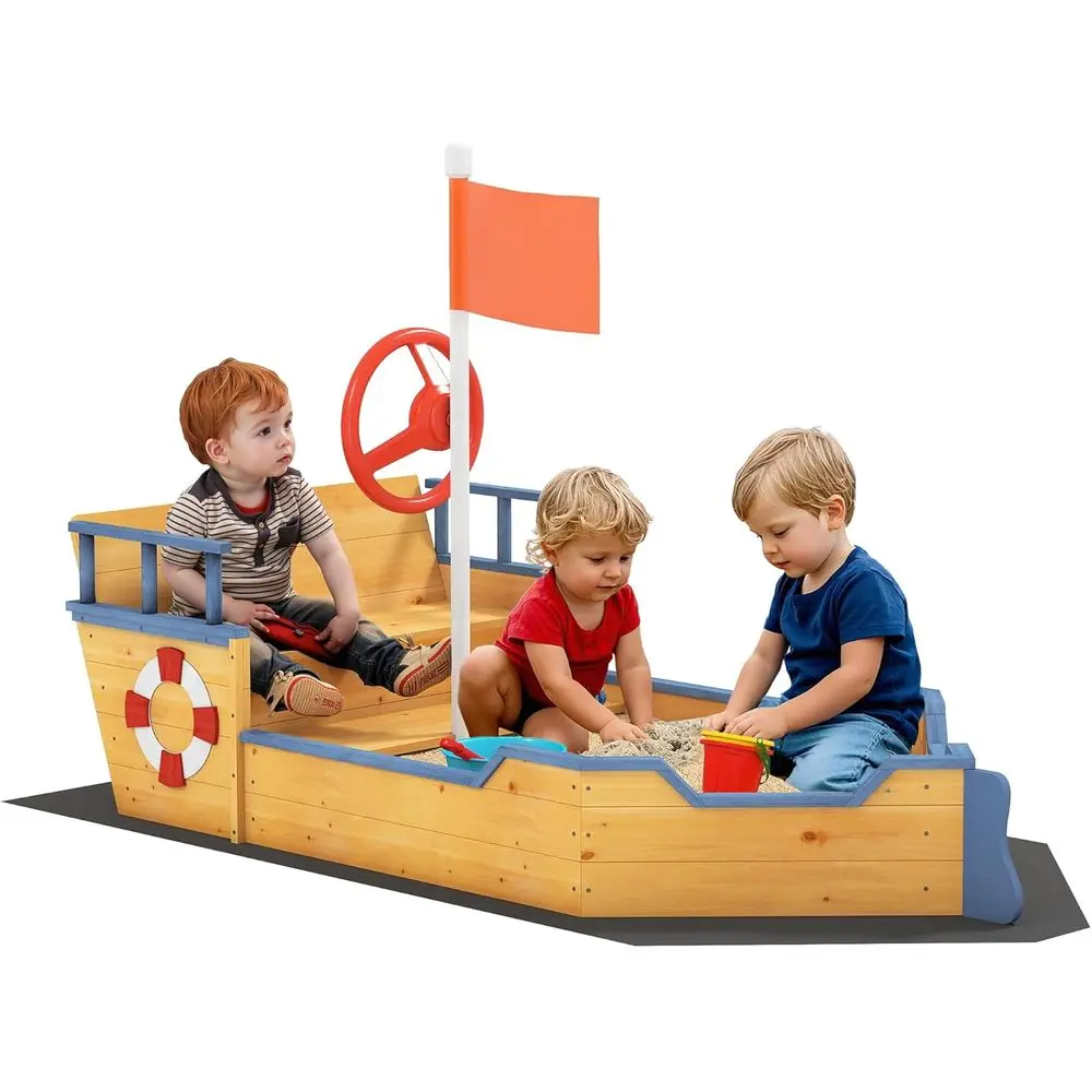 Wooden Sandboat Sandbox with Benches, Storage, and Natural Wood for Outdoor Play
Wooden Sandboat Sandbox with Benches, Storage, and Natural Wood for Outdoor Play