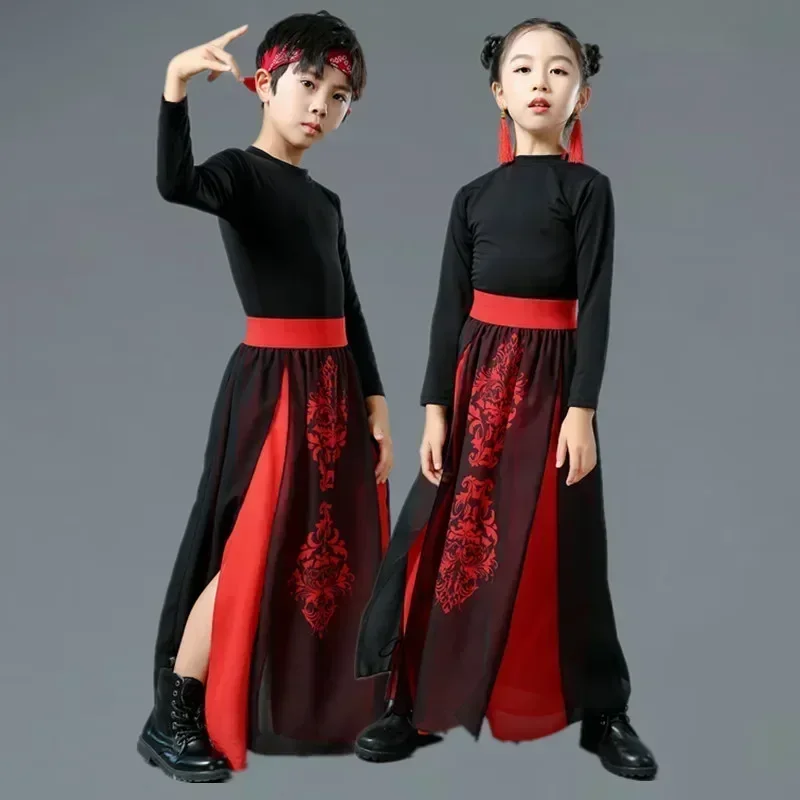 Children Chinese Style Jazz Dance Costume Red Black Hip-Hop Dance Wear Group Performance Stage Costumes Festival Outfits
Children Chinese Style Jazz Dance Costume Red Black Hip-Hop Dance Wear Group Performance Stage Costumes Festival Outfits