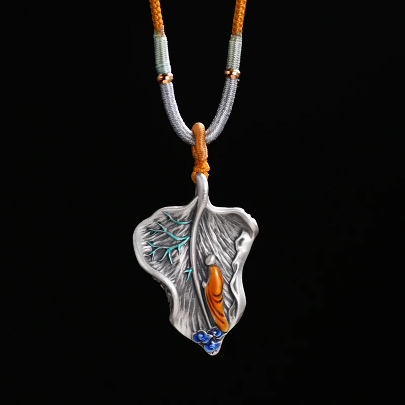 ZABRA 9999 Pure Silver Enamel Pendant for Women, Ancient Method One Leaf Bodhi Necklace Pendant
ZABRA 9999 Pure Silver Enamel Pendant for Women, Ancient Method One Leaf Bodhi Necklace Pendant