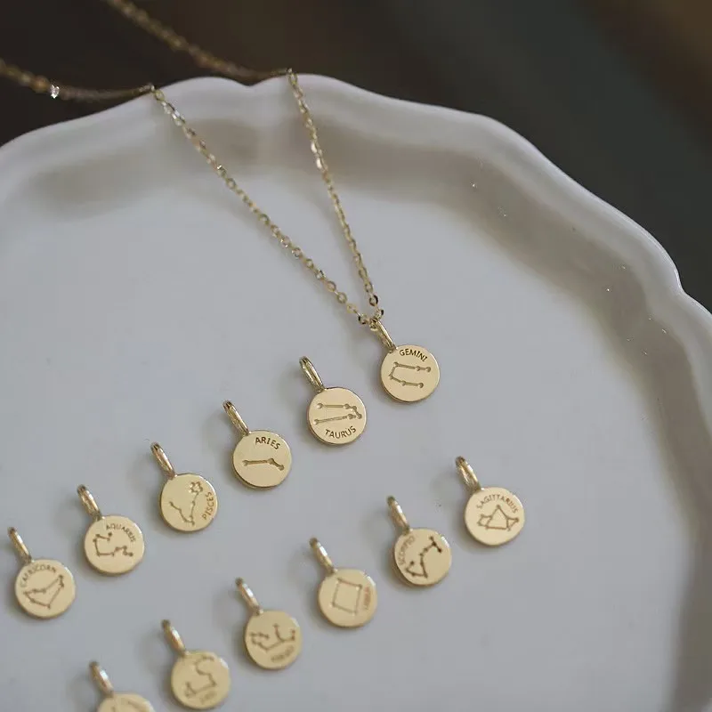 925 Sterling Silver Electroplated 14K Gold Twelve Zodiac Pendant Necklace For Women Small And Cute Girlfriend Gift Jewelry
925 Sterling Silver Electroplated 14K Gold Twelve Zodiac Pendant Necklace For Women Small And Cute Girlfriend Gift Jewelry