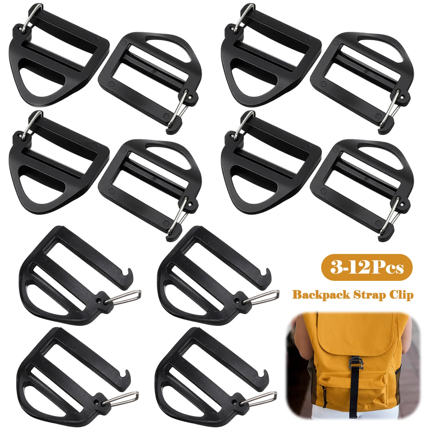 3-12Pcs DIY G Hook Webbing Hook Clip Quick Release 25mm Backpack Buckle Replacement for Backpack Bag Straps Outdoor Equipment
3-12Pcs DIY G Hook Webbing Hook Clip Quick Release 25mm Backpack Buckle Replacement for Backpack Bag Straps Outdoor Equipment