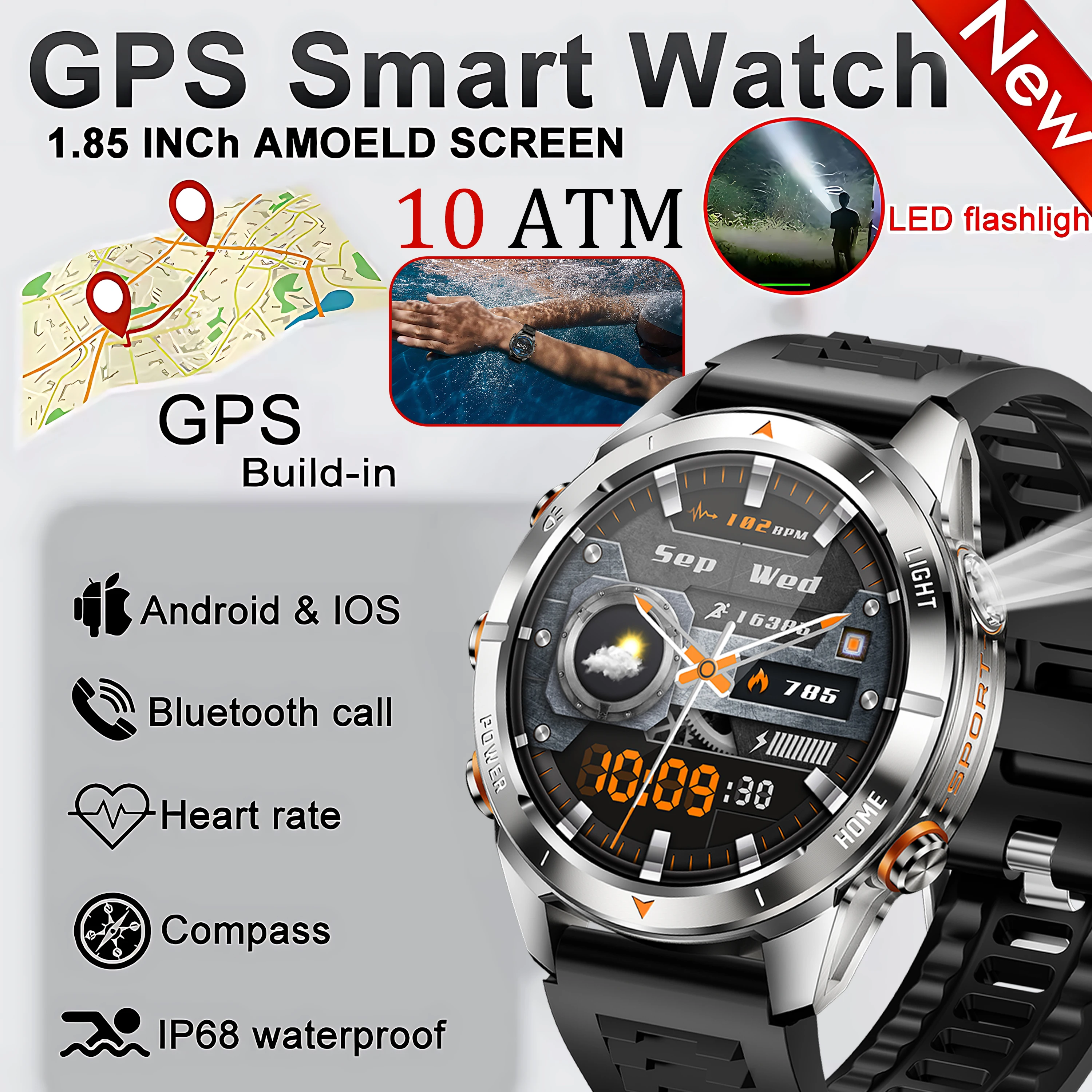 Уличные GPS Смарт-часы 10 АТМ Водонепроницаемые Встроенный Двухдиапазонный GNSS Компас Военные Спортивные Смарт-часы Мужчины 2025 Новинка Для Android iOS
Уличные GPS Смарт-часы 10 АТМ Водонепроницаемые Встроенный Двухдиапазонный GNSS Компас Военные Спортивные Смарт-часы Мужчины 2025 Новинка Для Android iOS