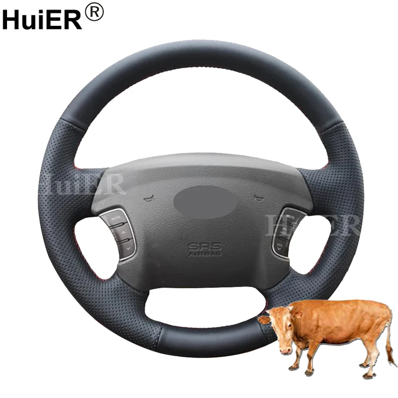 For Hyundai Sonata NF 2004-2010 Cow Leather Hand Sewing Car Steering Wheel Cover Wear-resistant Black Leather Car Handle Wrap
For Hyundai Sonata NF 2004-2010 Cow Leather Hand Sewing Car Steering Wheel Cover Wear-resistant Black Leather Car Handle Wrap