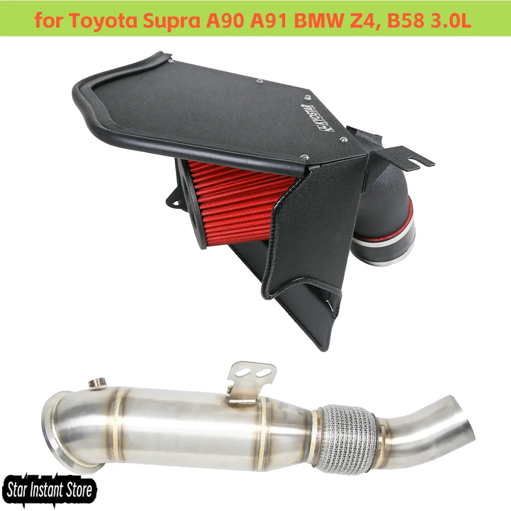 4" Aluminum Cold Air Intake & Race Downpipe System for Toyota Supra A90 A91 BMW Z4, B58 3.0L Performance Upgrade
4" Aluminum Cold Air Intake & Race Downpipe System for Toyota Supra A90 A91 BMW Z4, B58 3.0L Performance Upgrade