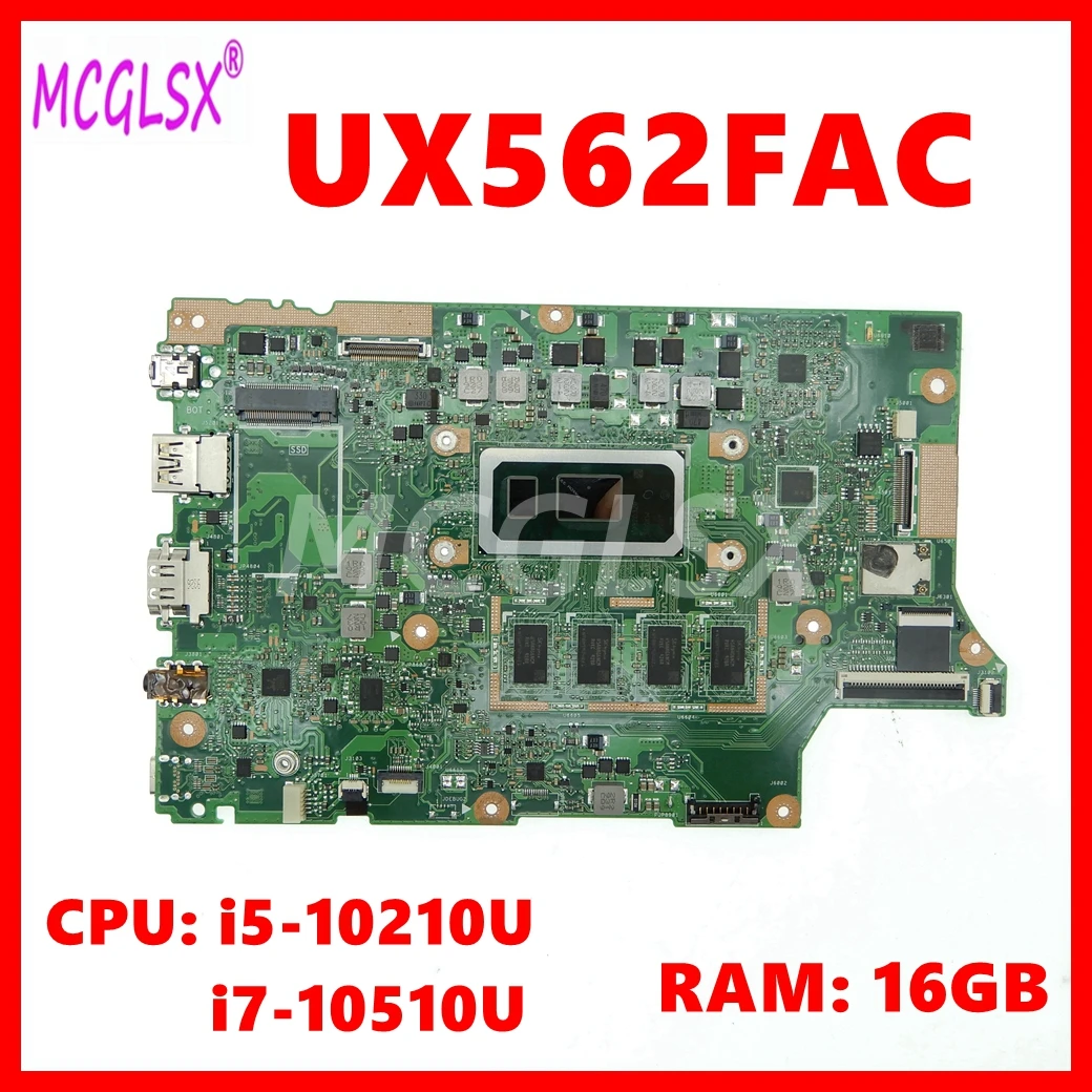 UX562FAC Mainboard For ASUS UX562FAC UX562FA UX562F Q526FA Q526FAC UX562FD Laptop Motherboard With i5 i7-10th Gen CPU 16GB-RAM
UX562FAC Mainboard For ASUS UX562FAC UX562FA UX562F Q526FA Q526FAC UX562FD Laptop Motherboard With i5 i7-10th Gen CPU 16GB-RAM