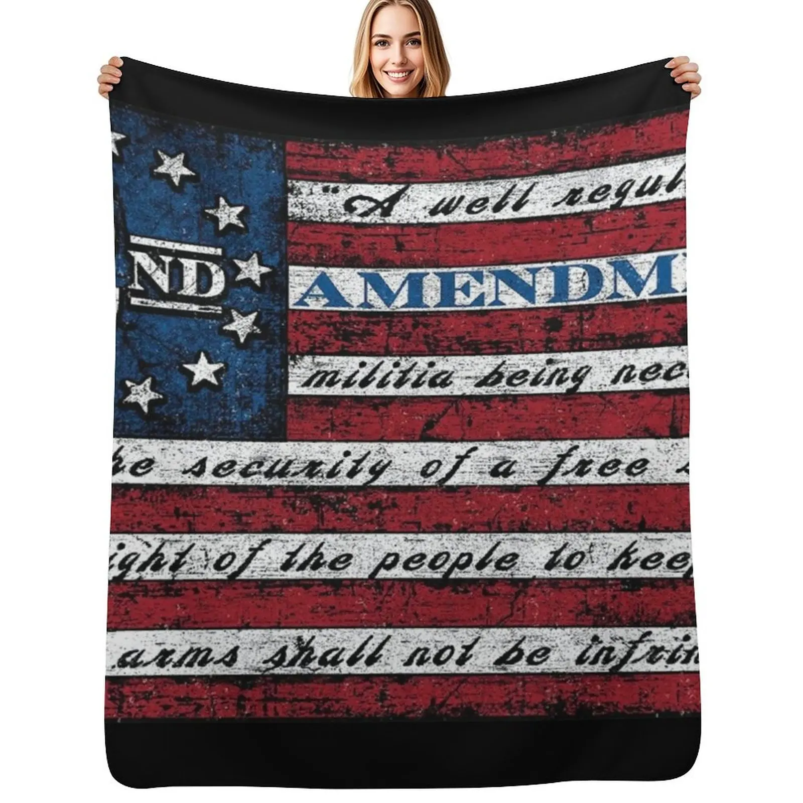 2nd Second Amendment Flag, 1791 Vintage American Flag Throw Blanket for sofa Plush sofa bed Hairy Blankets
2nd Second Amendment Flag, 1791 Vintage American Flag Throw Blanket for sofa Plush sofa bed Hairy Blankets