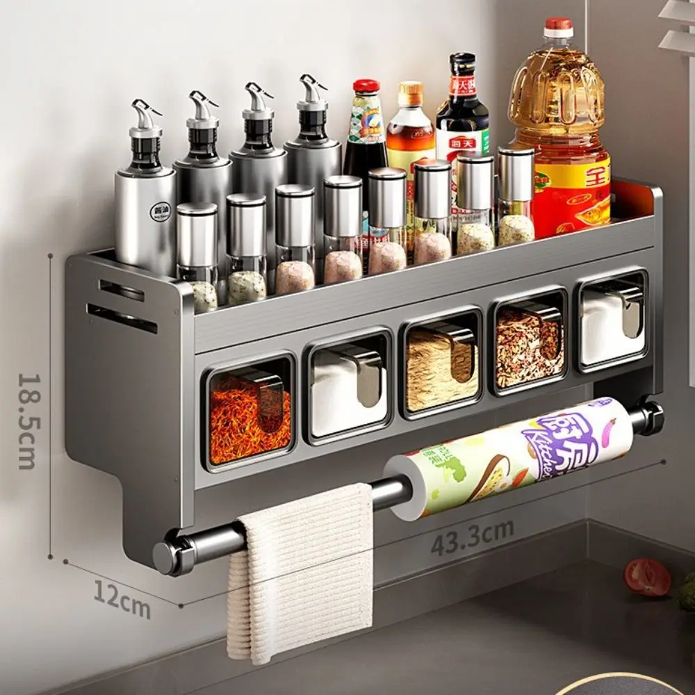 Wall Mounted Seasoning Box Rack Waterproof Multifunctional Spice Jars Rack with Spoons Stable Condiment Organizer Household
Wall Mounted Seasoning Box Rack Waterproof Multifunctional Spice Jars Rack with Spoons Stable Condiment Organizer Household