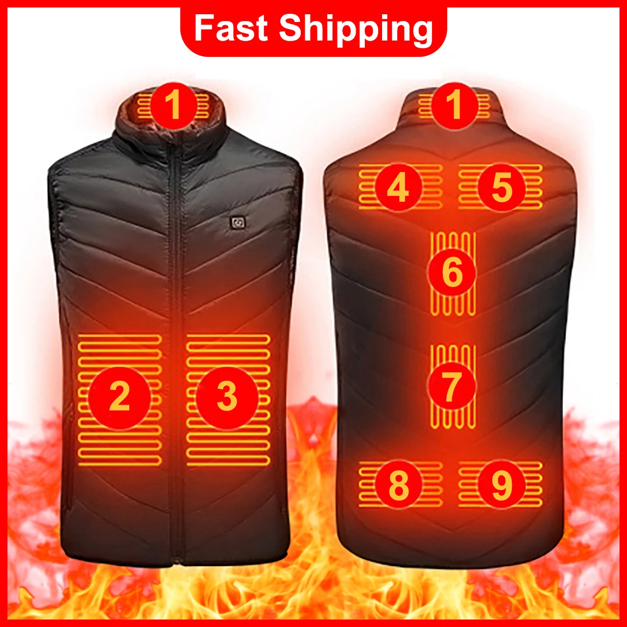 In Stock 9 Areas Heated Jacket Men Women USB Smart Heating Vest Waterproof Electric Heated Jacket Outdoor Thermal Vest Jacket
In Stock 9 Areas Heated Jacket Men Women USB Smart Heating Vest Waterproof Electric Heated Jacket Outdoor Thermal Vest Jacket