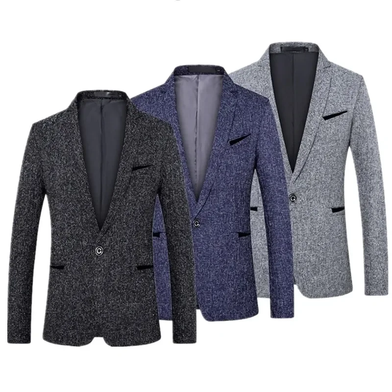 Новинка 2025 года, мужские повседневные пиджаки в деловом стиле, куртка на одной пуговице, модное простое стильное платье, однотонный пиджак для Homme
Новинка 2025 года, мужские повседневные пиджаки в деловом стиле, куртка на одной пуговице, модное простое стильное платье, однотонный пиджак для Homme