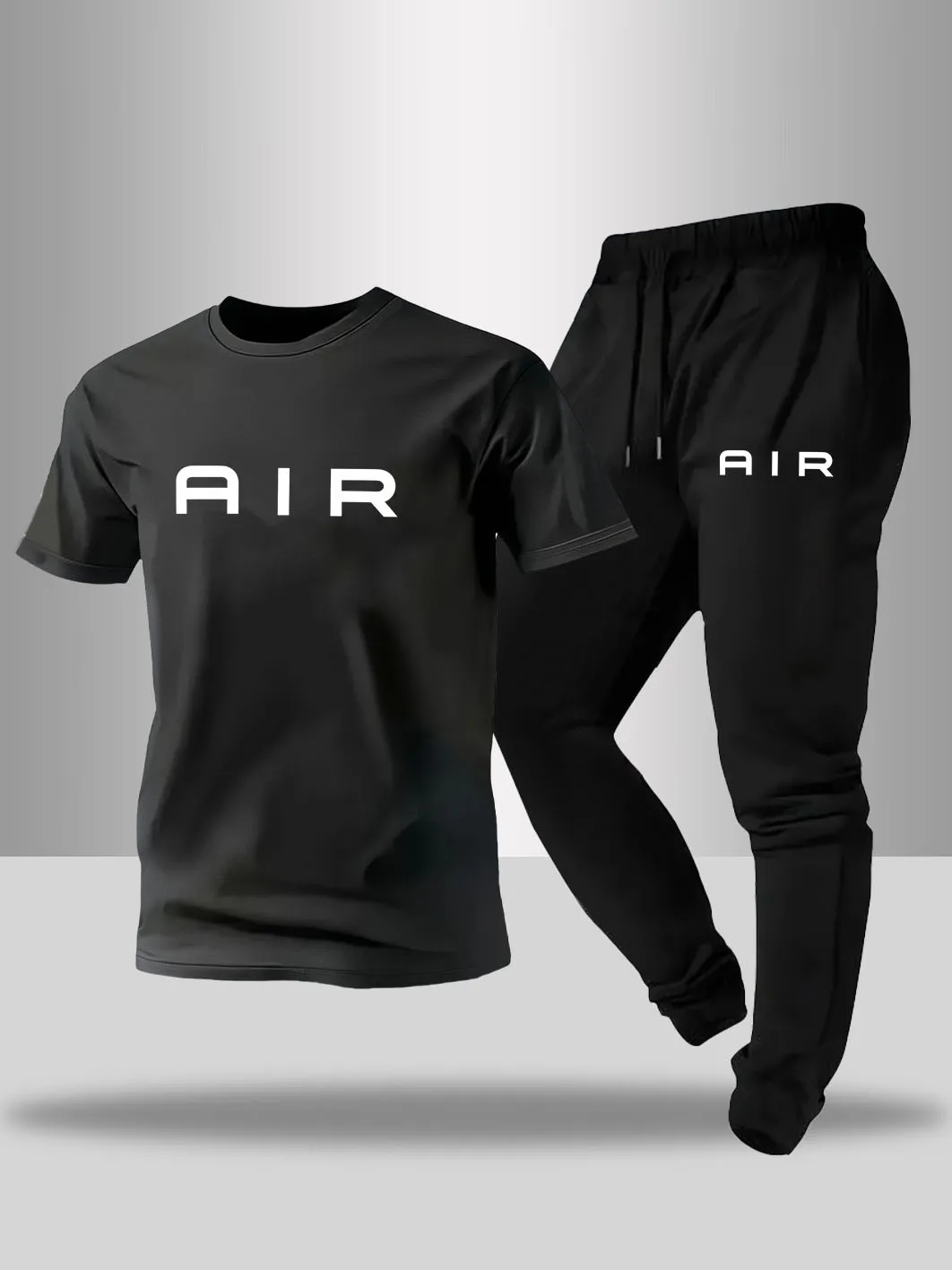 New men's fashionable printed breathable T-shirt and drawstring pants set, suitable for outdoor casual wear
New men's fashionable printed breathable T-shirt and drawstring pants set, suitable for outdoor casual wear