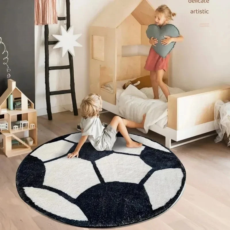 VIKAMA Kids Soccer Round Area Rug Soft Non Slip Washable Crawling Floor Carpet For Nursery Bedroom Playroom Home Decor
VIKAMA Kids Soccer Round Area Rug Soft Non Slip Washable Crawling Floor Carpet For Nursery Bedroom Playroom Home Decor