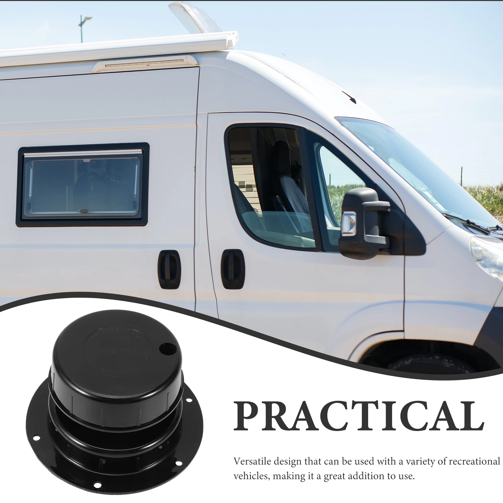 Plastic RV Roof Vent Cap for Top Black Color Easy Install Fits Vehicles Plumbing Parts Durability Exhaust Odors
Plastic RV Roof Vent Cap for Top Black Color Easy Install Fits Vehicles Plumbing Parts Durability Exhaust Odors