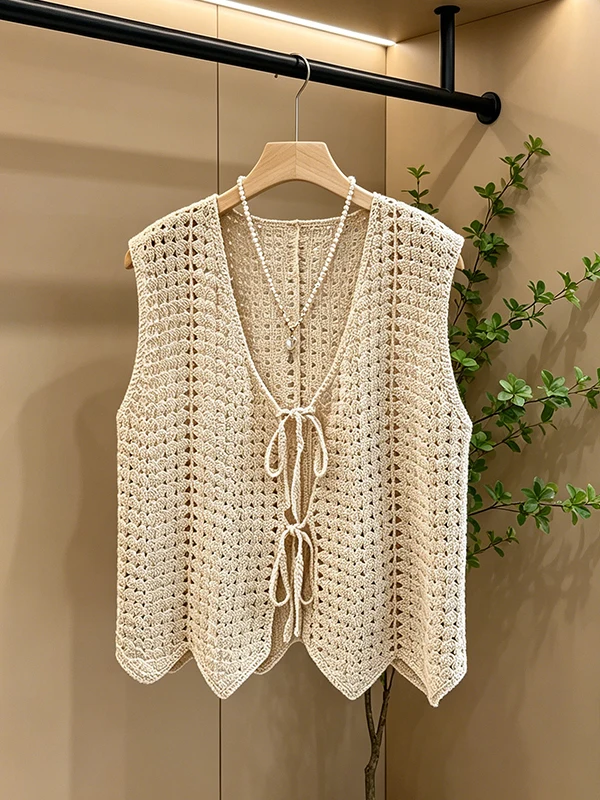 Ladies Summer 2026 Hollow out Hook Flower Design Slimming Vest Top Sleeveless Outerwear Fashion Sensation Large Size
Ladies Summer 2026 Hollow out Hook Flower Design Slimming Vest Top Sleeveless Outerwear Fashion Sensation Large Size