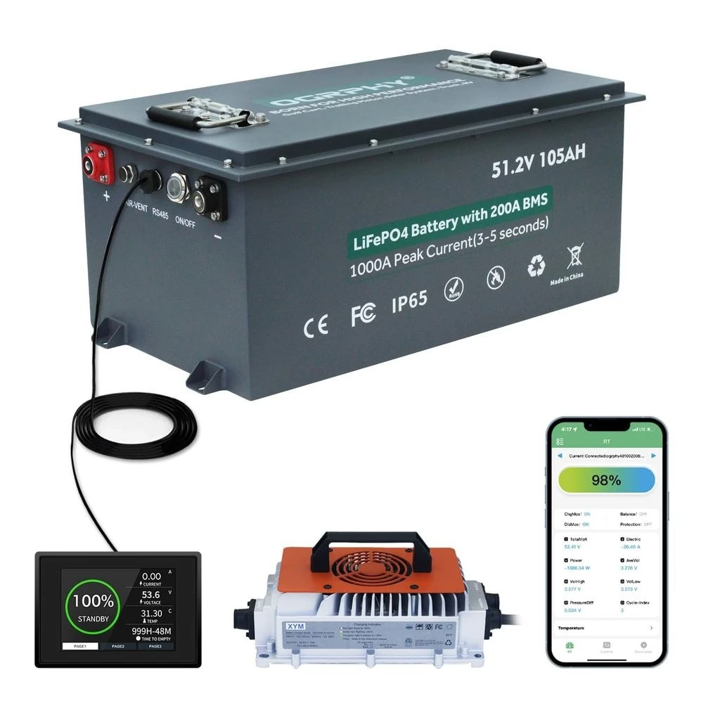 48V Lithium Golf Cart Battery, 200A BMS1000A Peak Current, with Touch Monitor Mobile APP, 4000 Cycles 48V Lithium Battery
48V Lithium Golf Cart Battery, 200A BMS1000A Peak Current, with Touch Monitor Mobile APP, 4000 Cycles 48V Lithium Battery