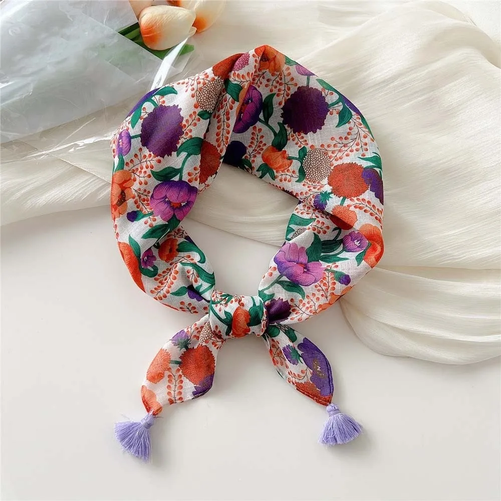 Tassel Muffler Cotton-Linen Square Scarf Fringed Breathable Hair Bandana Cherry Print Soft Texture Floral Kerchief Beach Holiday
Tassel Muffler Cotton-Linen Square Scarf Fringed Breathable Hair Bandana Cherry Print Soft Texture Floral Kerchief Beach Holiday