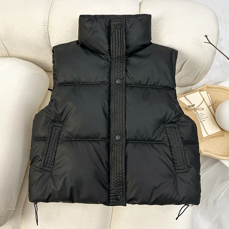Women Autumn Winter Down Cotton Vest Casual Sleeveless Jackets Elegant Stand Collar Warm Outerwear Loose Short Coats Clothes
Women Autumn Winter Down Cotton Vest Casual Sleeveless Jackets Elegant Stand Collar Warm Outerwear Loose Short Coats Clothes