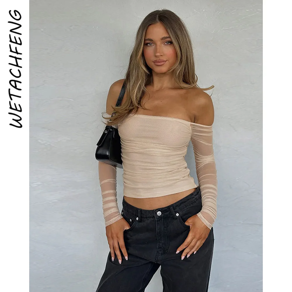 Women's Off Shoulder Sexy Skinny Lace Trim Long Sleeve Top Shirts Clothes Spring Autumn Backless Blouse Party Clubwear Tshirts
Women's Off Shoulder Sexy Skinny Lace Trim Long Sleeve Top Shirts Clothes Spring Autumn Backless Blouse Party Clubwear Tshirts